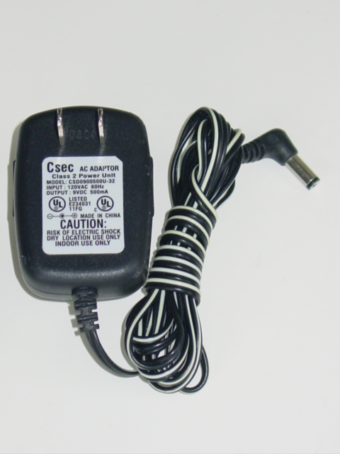 NEW CSEC CSD0900500U-32 AC Adapter 9V 500mA